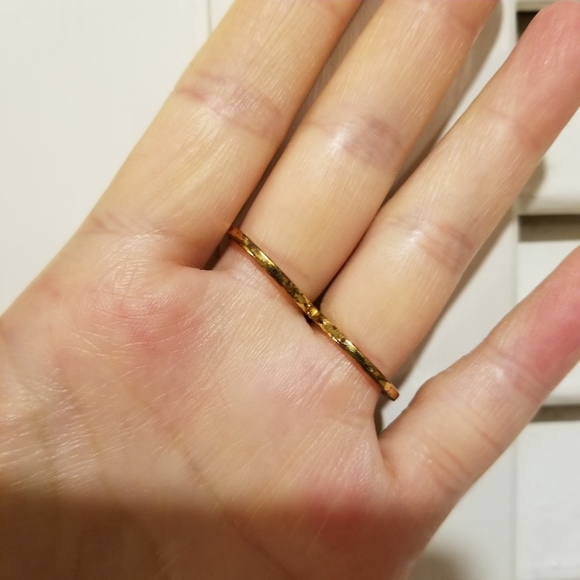 Double Ring Gold Crystal Rhinestone - Picture 2 of 5